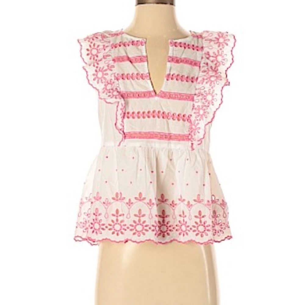Gap feminine flutter sleeve babydoll top xs